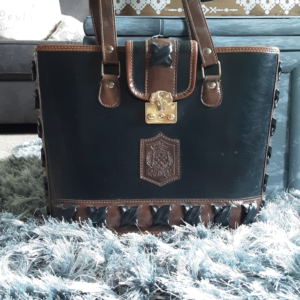 Splendid leather handmade bag vintage . Ex cond.